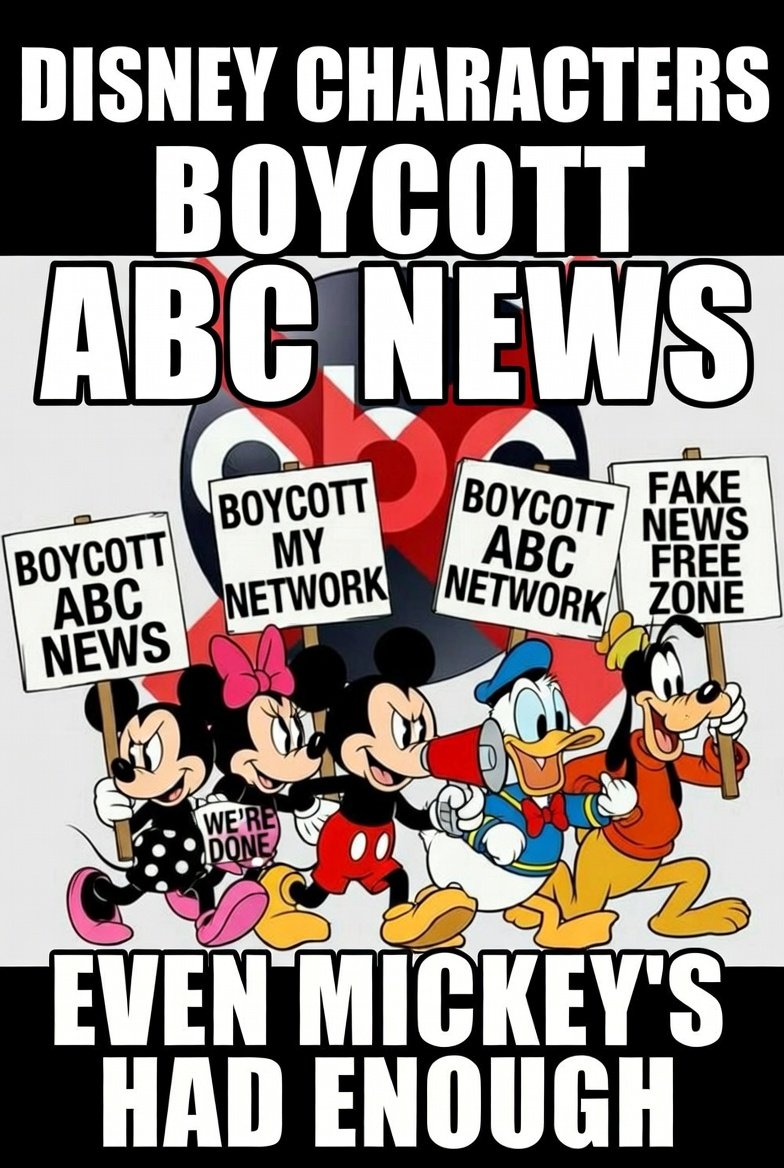 TadDickson333's tweet photo. #DUMP_DISNEY #BOYCOTT_ABC #Maga_works #BOYCOTT_SPONSORS #Anti_American_Fake_news. https://t.co/gL8pdh8lMA
