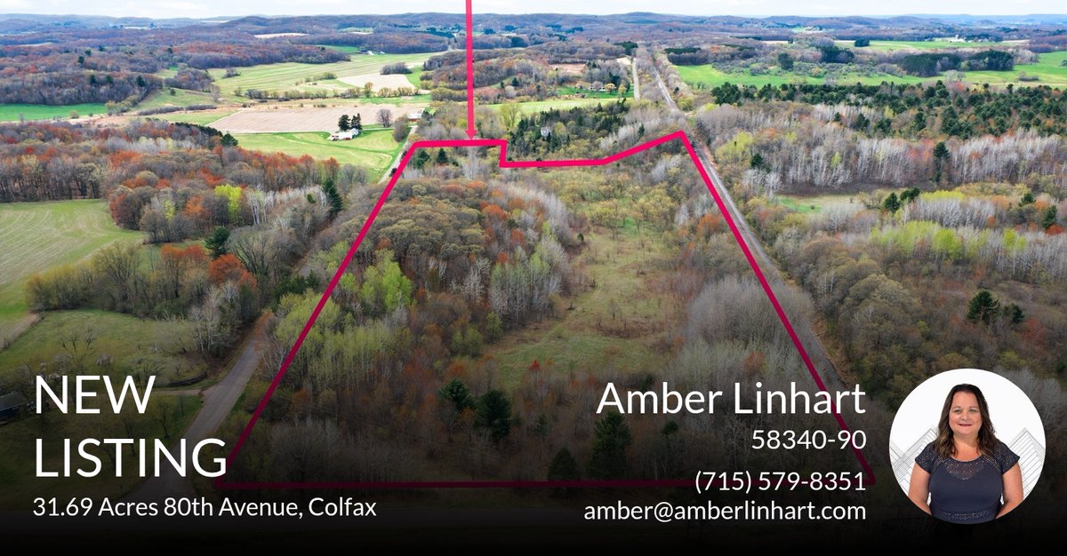 amber071207's tweet photo. 📍 New Listing 📍 Take a look at this fantastic new property that just hit the market located at 31.69 Acres 80th Avenue in Colfax. Reach out here or at (715) 579-8351 for more information https://t.co/XwpH1P6J1t https://t.co/OGTP4Vxajq