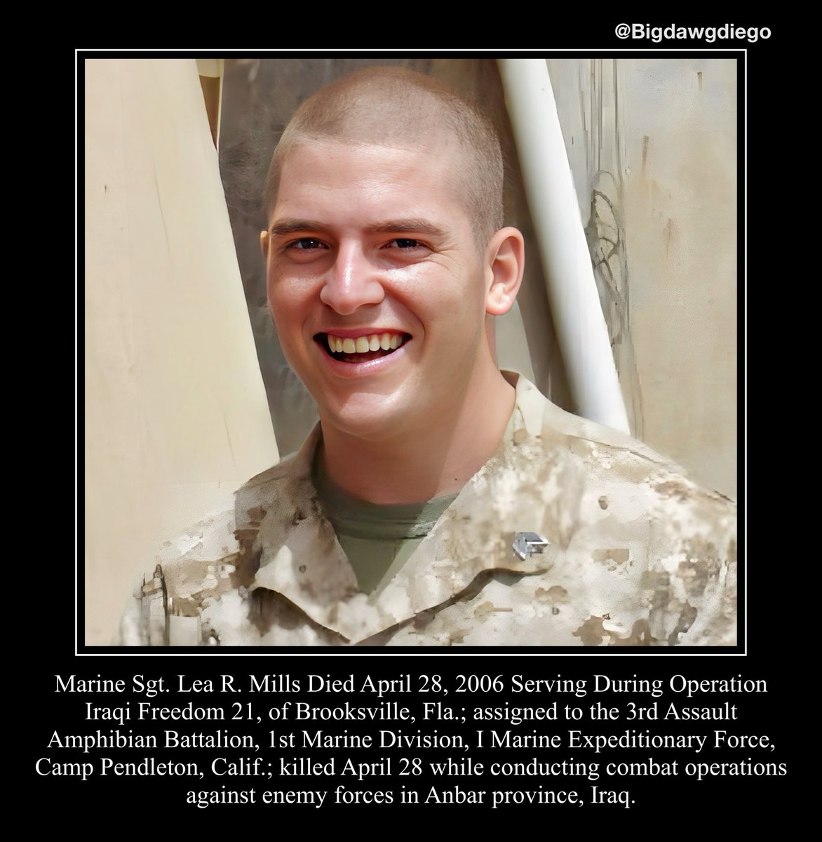 bigdawgjdub's tweet image. "They say no man is truly Dead until he is
Forgotten, so Today I say your name so you are not."
#nooneleftbehind #rememberthefallen #warrior #usmc #marines #3rdassaultamphibianbattalion #1stmarinedivision #imarineexpeditionaryforce