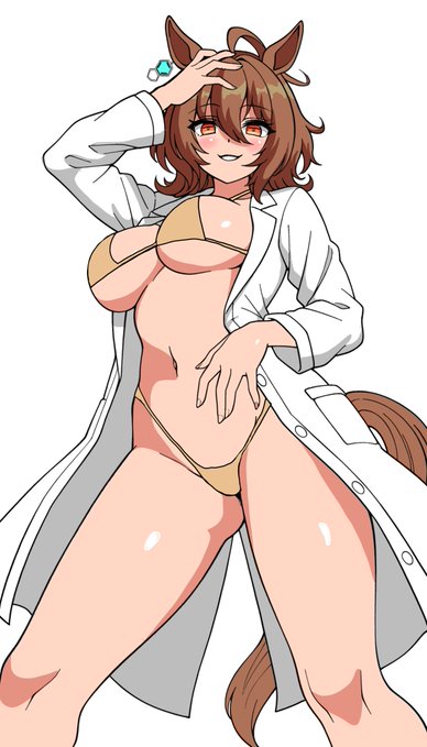 タキオンのビキニ白衣♥ #アグネスタキオン 