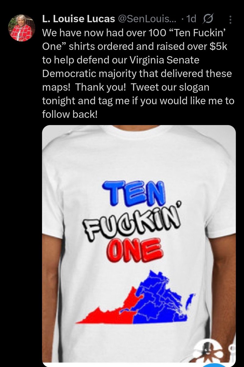 BlnrRlph's tweet image. This is the latest post from the #Virginia House speaker. This is the same hubris that caused Democrats to shortcut all laws and safeguards to push a redistricting referendum on Virginia.
This is the same lawlessness that will get the referendum thrown out, if decency and justice