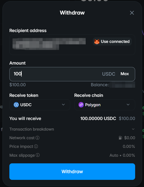 Polymarket V2升级后各链提现完全免手续费了，估计是上线自家稳定币后直接代付了这部分手续费。

资金进出0磨损，加上支持各大主流链，利好大户资金流动，提升整体流动性。