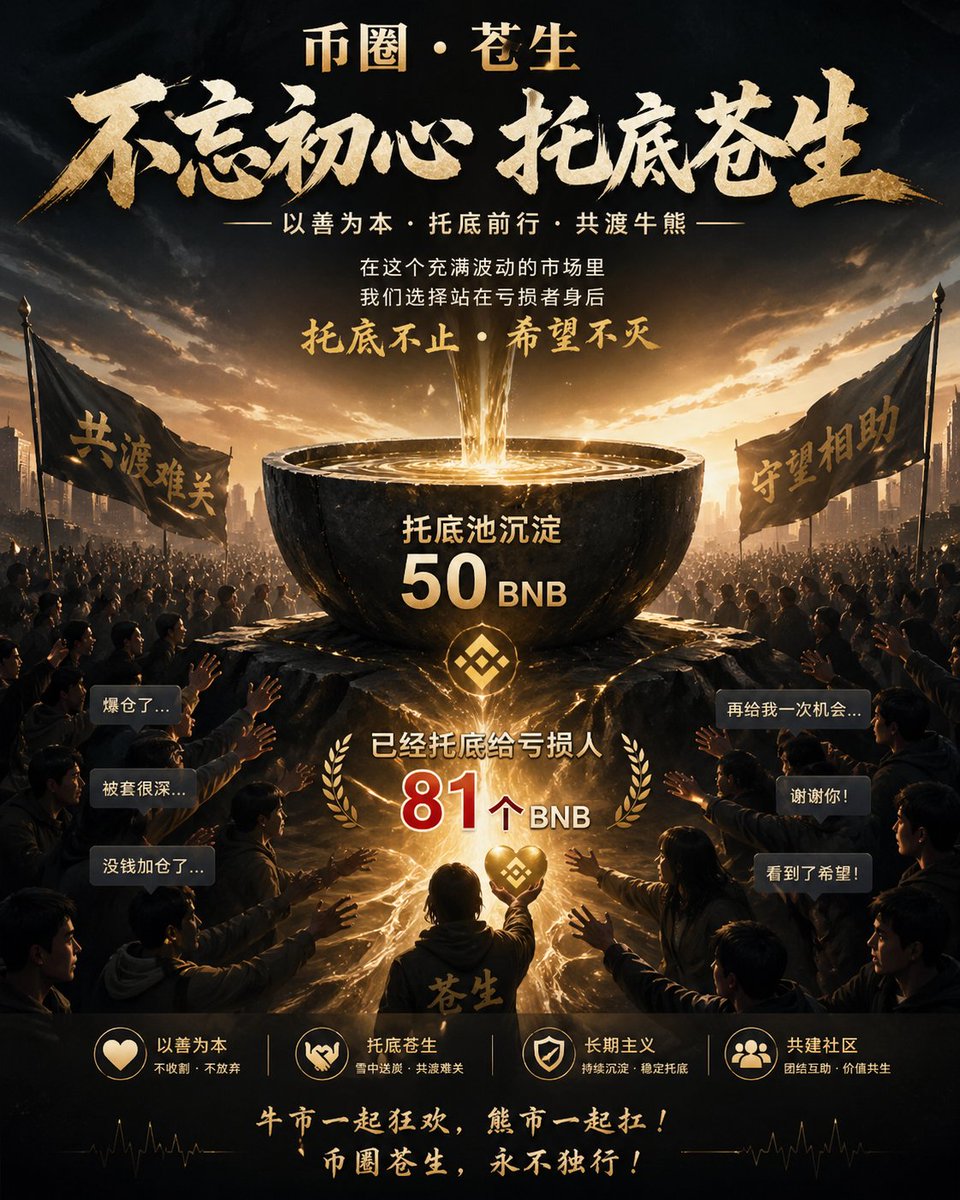 bnb 托底池 
不断积累
给你安心的同时  让你没后顾之忧

持有苍生 唯有苍生