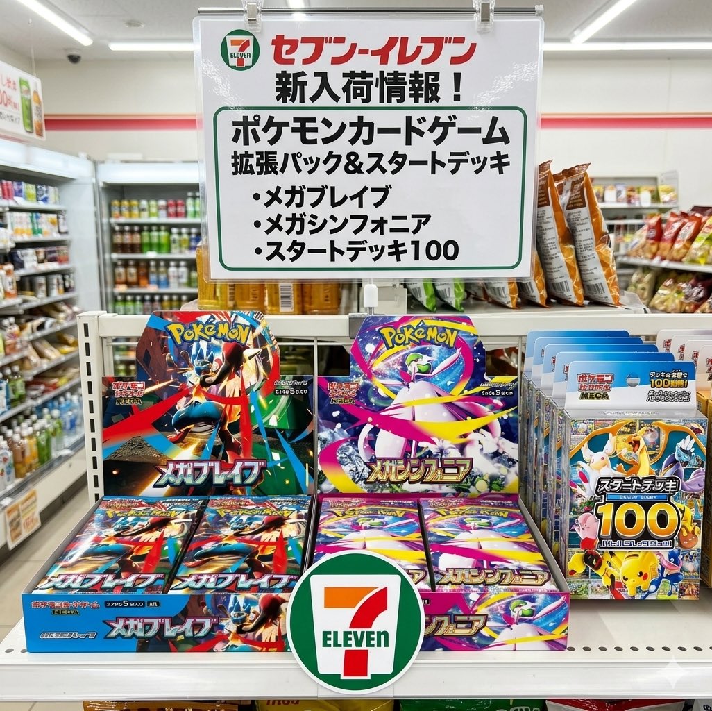 🔥コンビニポケカ速報🔥】 本日も 🟥セブンにて ◎メガブレイブ ◎メガ