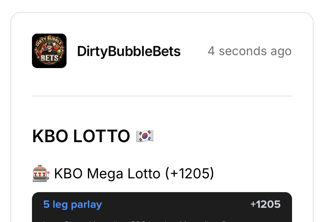 KBO MEGA LOTTO IS LIVE 🇰🇷

Grab Our Entire Card HERE 👇
dubclub.win/r/p/pri-wzuyd/…

Includes Both The POD &amp; Lotto 💎

You Guys Want The Lotto FREE? 👀🔥

Like ❤️ + Repost ♻️ + Comment 🗣️

Will Drop It If I See Enough ENERGY 😤