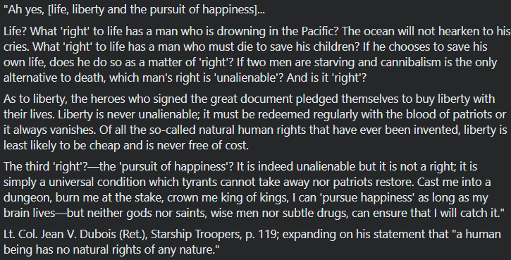 eric4x4's tweet photo. Heinlein on the Three Inalienable Rights. https://t.co/vAsEf87CKm
