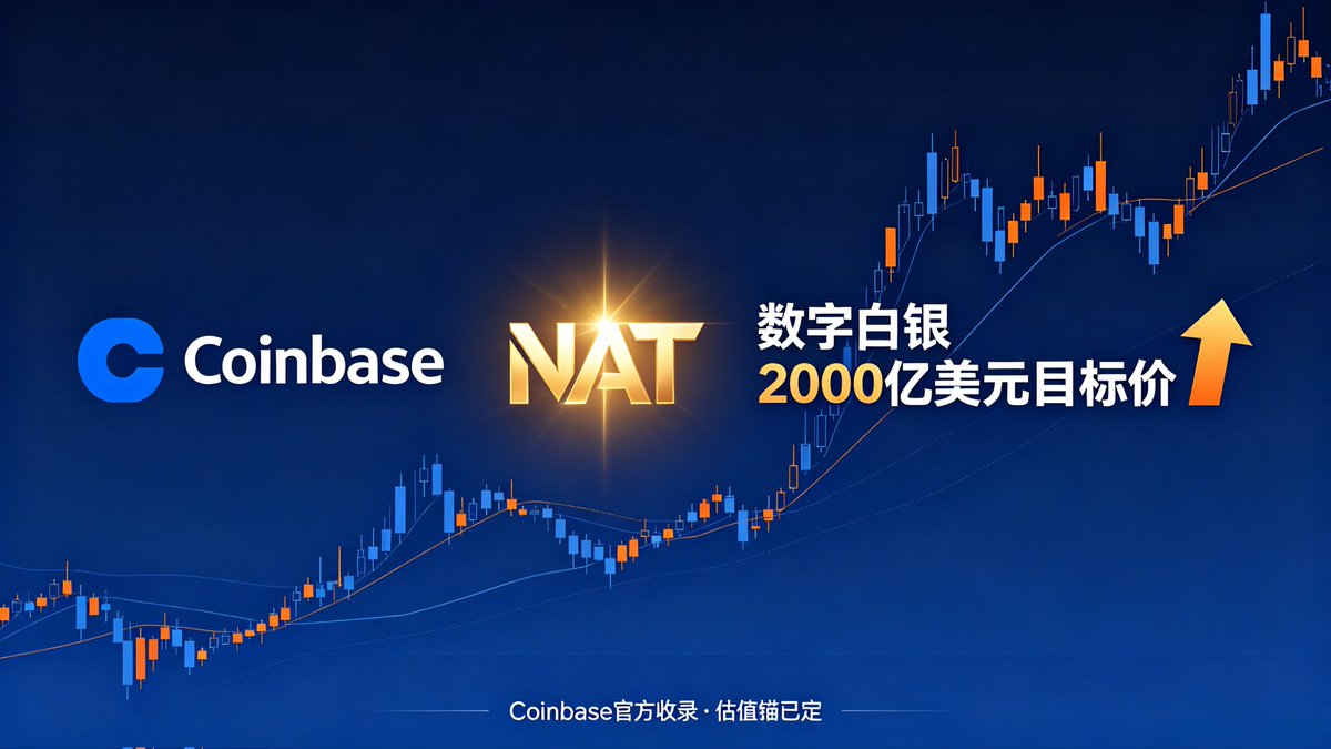 hongweijie3366's tweet image. 📈 Coinbase官网正式收录NAT价格页面。
Coinbase上币审核极为严苛。收录意味着NAT初步通过合规筛选。官方明确写道:“如果NAT被视为‘数字白银’，市值可能达到2000亿美元。”

这不是喊单——是全球最大合规交易所给出的估值锚点。
从1亿到2000亿，2000倍的想象空间。
#NAT #Coinbase #数字白银