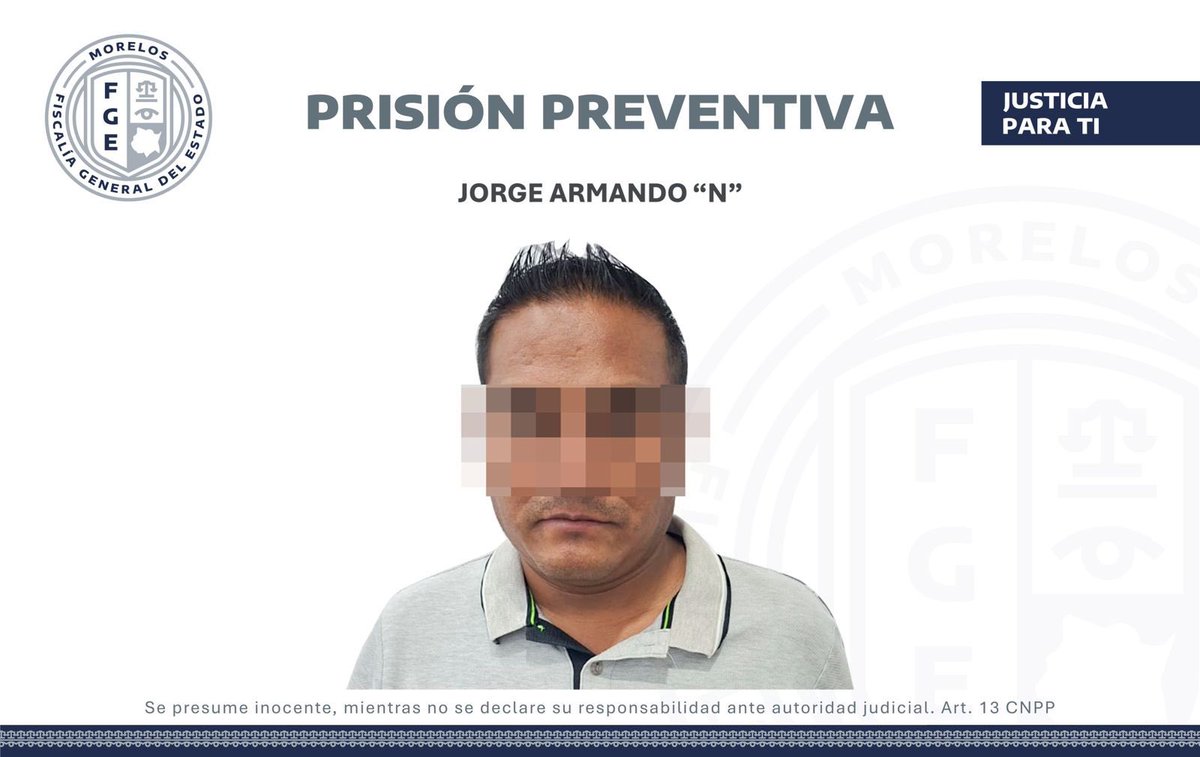 🔴#MORELOS: Prisión Preventiva para el Presidente Municipal de Tlalnepantla, en el estado de Morelos Jorge Armando “N”  por su probable responsabilidad en los delitos de violación, corrupción de menores y abuso sexual agravado.

El Alcalde fue sorprendido por policías el pasado