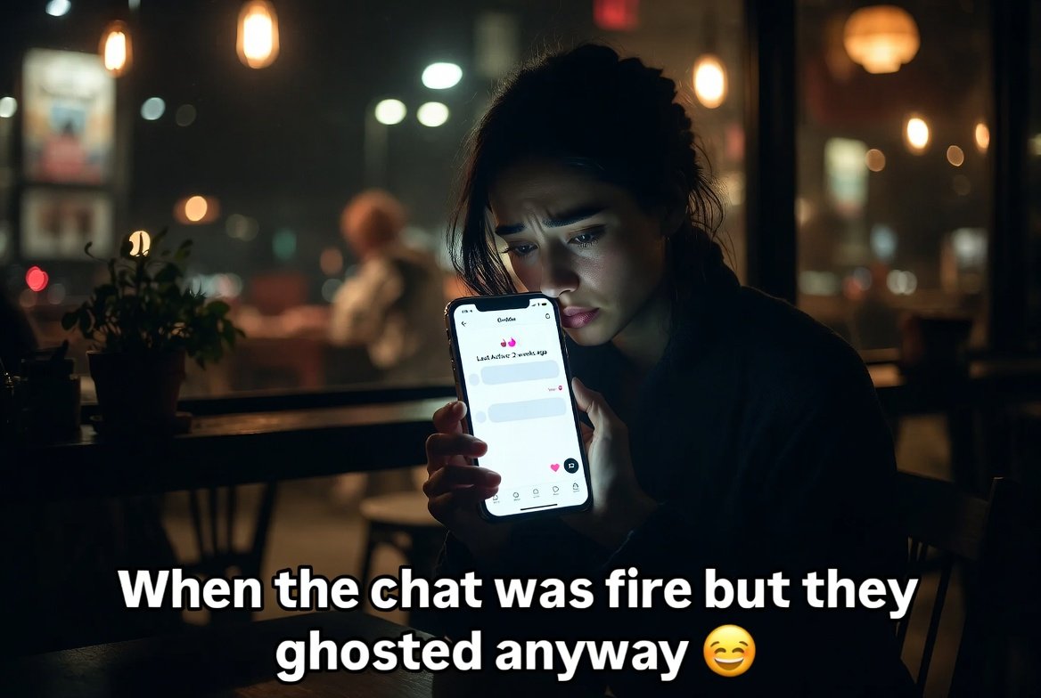 MCoupleof89's tweet photo. Las apps de citas en 2026:
- Perfil perfecto
- Conversación épica
- Quedamos
- Ghosting en 3… 2… 1… 😭
¿Cuál es tu récord de ghosting más rápido? 😂 Cuéntame abajo y RT si te sientes identificado
#AppsDeCitas #CitasModernas #Ghosting https://t.co/PXFBSRHGX6