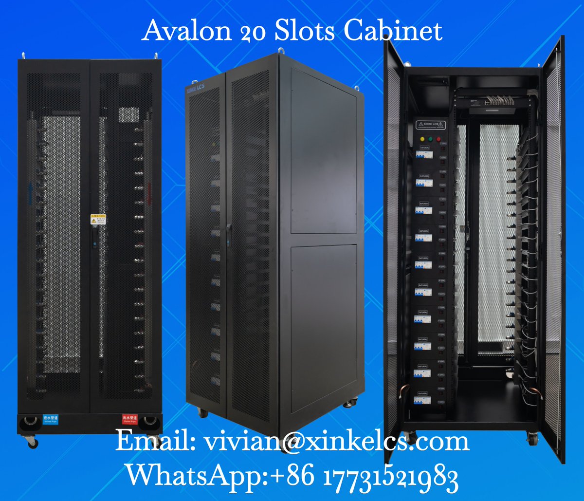 JCOPTICS's tweet photo. New XINKE Avalon 20‑slot liquid cooling cabinet.

✅ 20 servers | 200kW
✅ PUE <1.1
✅ Smart remote mgmt
✅ Modular (one CDU for multiple cabinets)
✅ UL/CE/CSA
👉 Cooling for mining, HPC &amp; BESS.
DM for specs.
#LiquidCooling #MiningRig #DataCenter #XINKE https://t.co/kp66IPuVHf