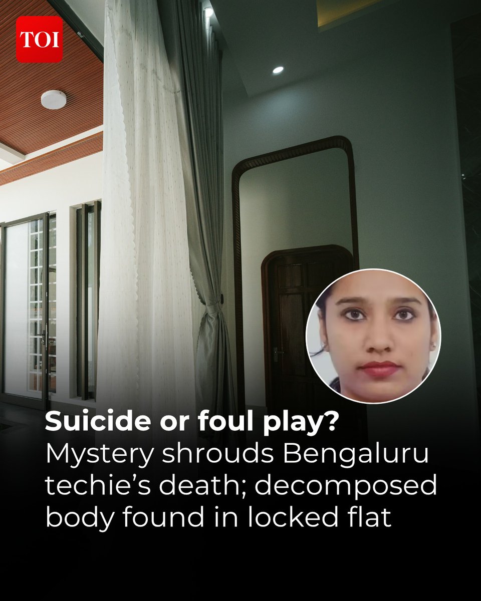 timesofindia's tweet image. Police investigating the case of a 34-year-old software engineer, who was found dead in a decomposed and naked state inside her rented house in Adugodi Monday night, suspect that she killed herself.

More details 🔗toi.in/GYb9nZ 
#Bengaluru #Karnataka