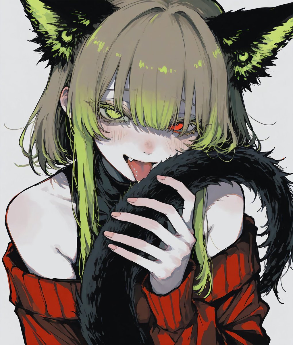 尻尾を舐めるポーズが難しい