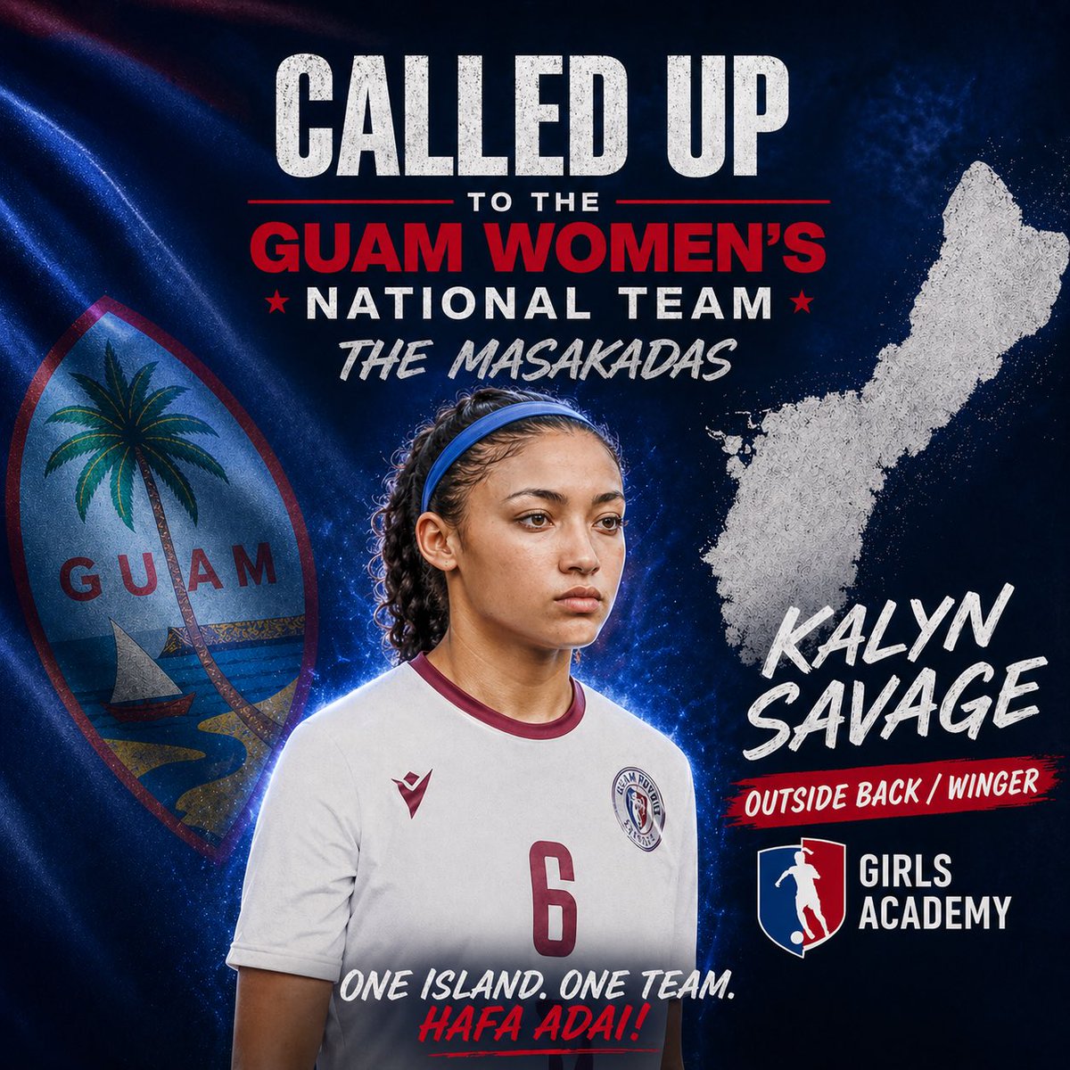 kjsavage22's tweet photo. Another opportunity to represent The Island!! This time with Guam’s Senior National Team!! The Masakadas!! BIBA GUÅHAN!! 🇬🇺 

@NevadaWSOC
@SCStateWSOC
@TSU_WSoccer
@GAcademyLeague
@ImYouthSoccer
@TheSoccerWire
@TopDrawerSoccer
@CoachChloe09
@TakiStewart_
@CoachEBelcher https://t.co/u5Zp2S6Ghy
