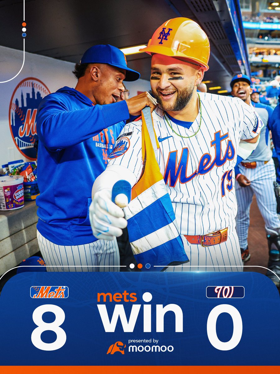 Nellyjr80's tweet image. The #Mets (10-19) bats woke up in a big way, scoring seven runs in the fourth inning en route to an 8-0 win over the Nationals (13-17) this evening at Citi Field. #mlb #putitinthebooks📚 #metswin #lgm