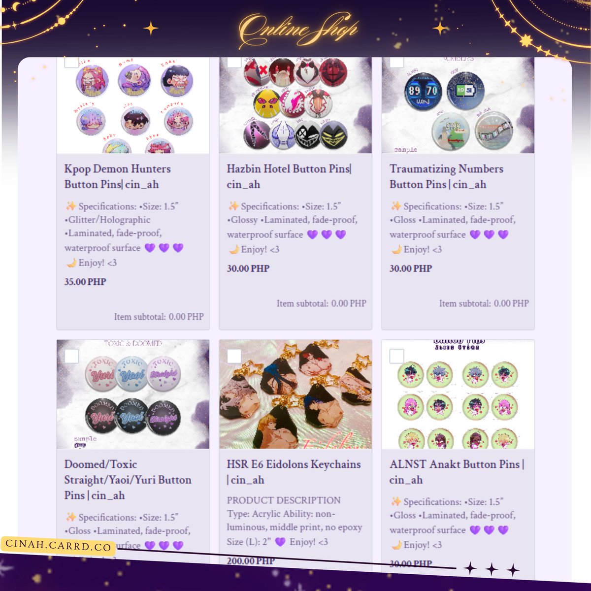 cin_ah__'s tweet photo. ❗️The long wait is over! [Cinful Bliss Online Shop] is open for business🪄🎉 

🌙Visit our shop: https://t.co/oBqtQi0xGA 

#Kpopdemonhunter #loveanddeepspace #silksong #alienstage https://t.co/z5HQCp2p4W