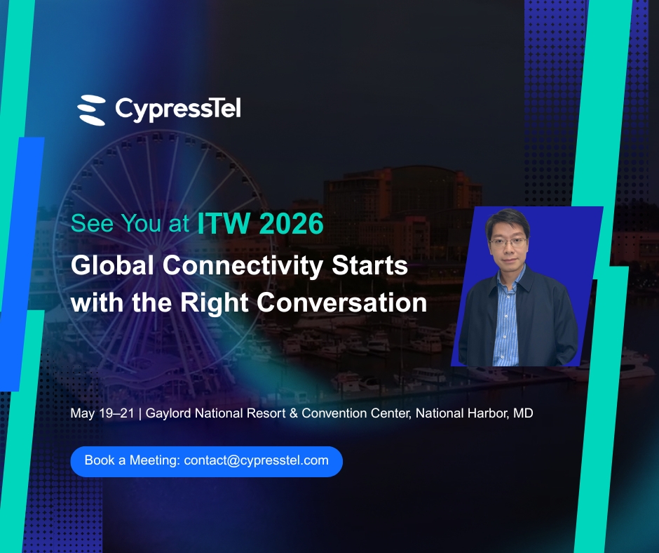 cypresstelecom's tweet image. Heading to #ITW2026? Let's connect!
Meet Sam Ho at National Harbor (May 19–21) and explore:
🤖 AI Infrastructure | 🌏 APAC &amp;amp; China Connectivity | 🌐 Internet Access | 🔒 Private Network | 🔗 SD-WAN &amp;amp; SASE | 🏢 Data Center
📩 contact@cypresstel.com 🤝
#Telecoms #GlobalConnectivity