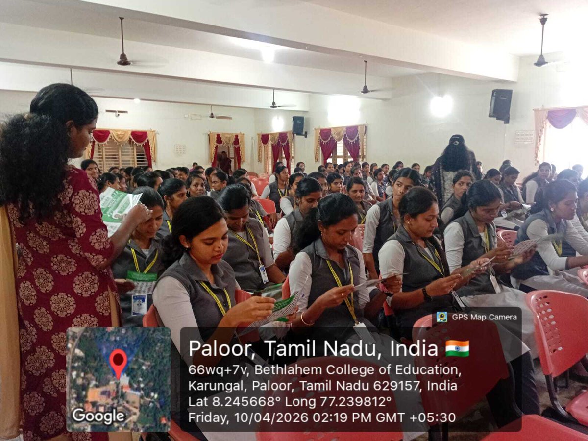 BethlahemB's tweet photo. Career guidance programme was conducted in Bethlahem College of Education by the delegates from 'MASA Institute for Competitive  Exams' for the first and second year  B.Ed students on 10th April 2026. https://t.co/5YFWGCnOYE
