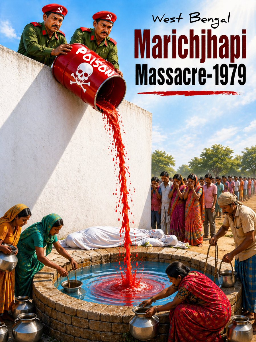 rocket_isro's tweet image. 1979ல் மேற்குவங்கத்தை ஆட்சி செய்த சிபிஐஎம் அரசு மரிச்ஜாப்பியில் பழங்குடியின மக்களை கொன்று குவித்தனர் அதில் ஒரு செயல் அவர்கள் குடிக்கும் நீரில் விசம் கலந்தனர். இவர்களின் ஆட்சி பாசிசத்தை விட மோசமான் காட்டுமிராண்டிகள் நிறைந்த ஆட்சியாகதான் இருந்துள்ளது.