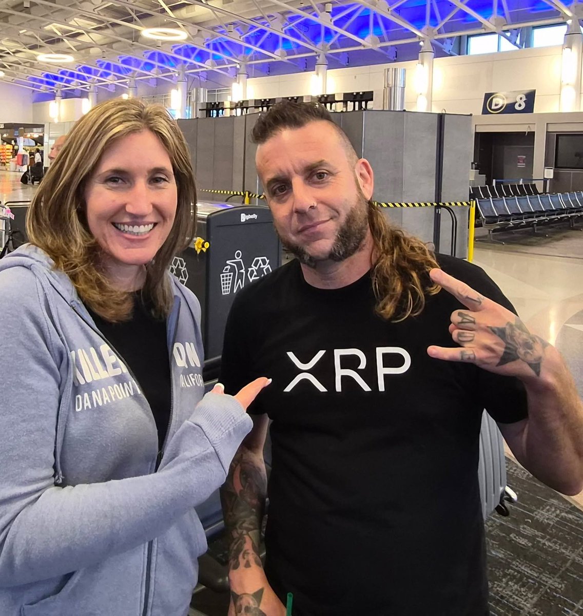 BaronOfBeachSt's tweet photo. After bumping into #UFC'S very own former Middle Weight Champ Chris Weidman, I then ran into waiting @LadyKristin222 waiting for the same Flight to #xrplasvegas. Thanks for letting me use the phone charger by the way. By the way-longest flight ever. #xrparmy never says die! https://t.co/PbCn0f7ewt