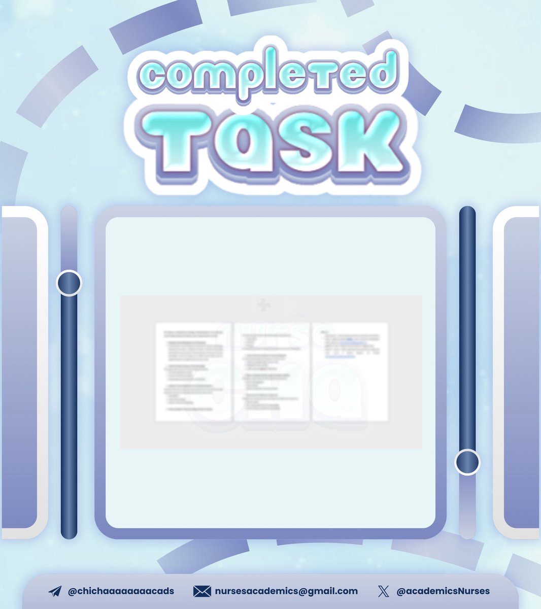 Task: 𝐍𝐮𝐫𝐬𝐢𝐧𝐠 𝐏𝐥𝐚𝐧

Developed the content with clear goals, proper interventions, and practical steps aligned with the needs of the action paper. Kept everything realistic, organized, and easy to follow. 🩺📄

Salamat po!