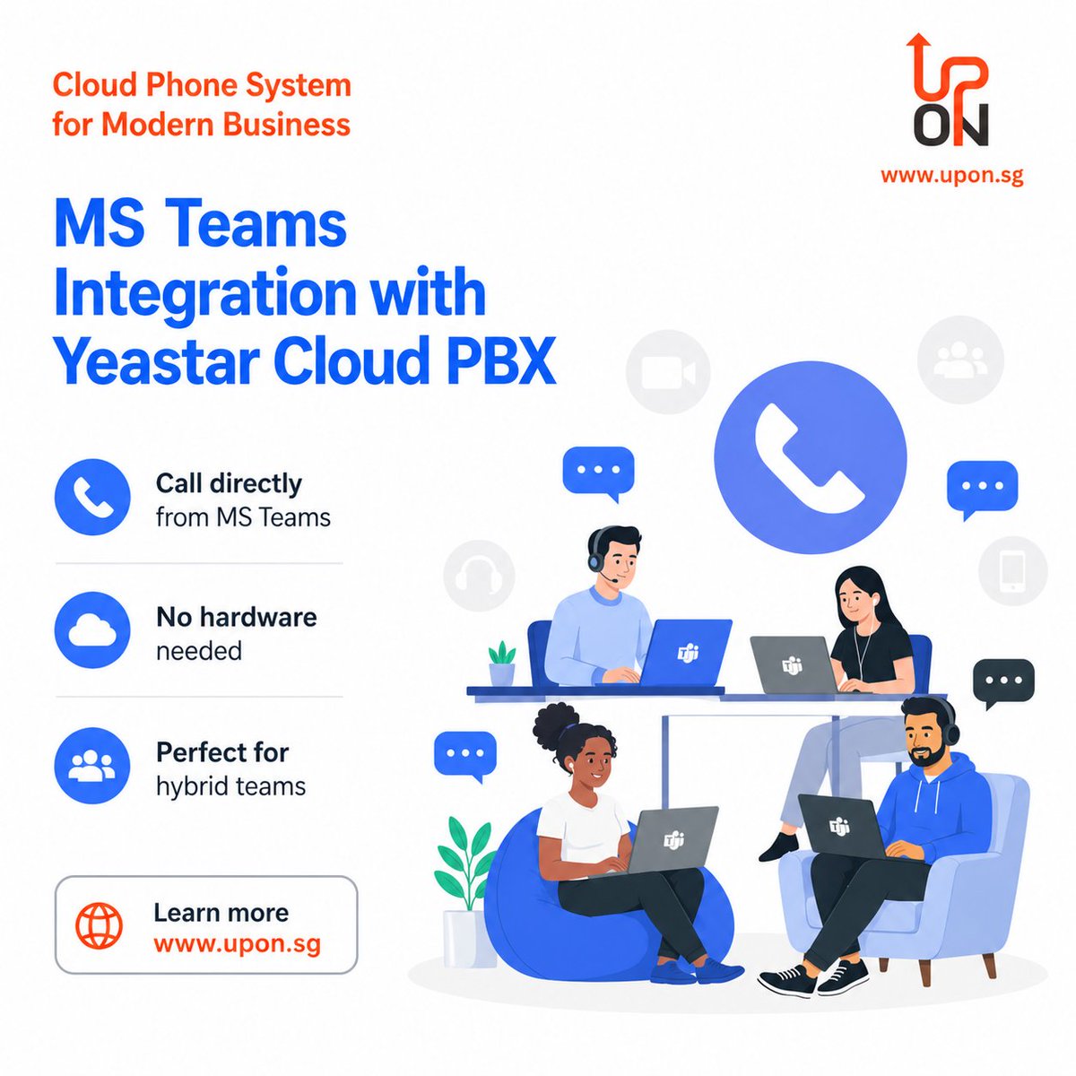 uponsg's tweet photo. Still switching between apps to manage calls?🤔Seamlessly connect MS Teams with Yeastar Cloud PBX for smarter calling, better collaboration, and total flexibility.
Smarter communication starts here: https://t.co/e5stk3jpP7
#CloudPBX  #MSTeams #Yeastar #BusinessPhoneSystem https://t.co/HQ332ZvTpO