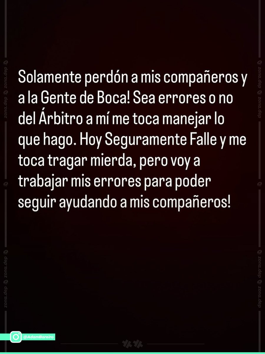 ¡PEDIDO DE DISCULPAS!

🇸🇪 | Adam Bareiro publicó una historia en su cuenta de Instagram para pedir perdón por su expulsión (doble amonestación) en el encuentro entre Boca Juniors y Cruzeiro.