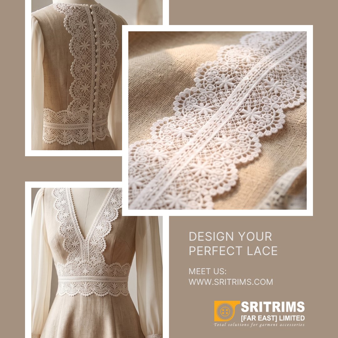 SritrimsL's tweet image. Intricate, elegant, and perfectly crafted. ✨ Design your perfect look with our premium lace trims and garment accessories. From concept to creation, we provide the quality you need.

See more: sritrims.com

#FashionDesign #Lace #GarmentIndustry #Apparel #Sritrims