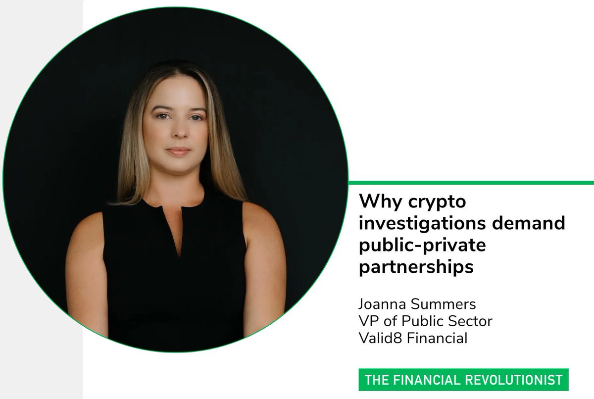 Fin_Revolution's tweet image. The rise of crypto is raising a question: how can governments and companies work together to combat #fraud?

Joanna Summers of Valid8 Financial explains why #crypto investigations are forcing law enforcement to rethink their approach: thefr.com/news/why-crypt…

#FintechNews