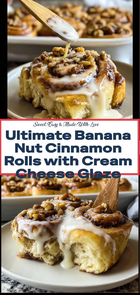 grandmabites1's tweet image. Craving something tasty? Soft Banana Nut Cinnamon Rolls with Cream Cheese Glaze is quick and delicious! Tap for the step-by-step! 😋🔥 #recipes #easyrecipe #weeknightmeals