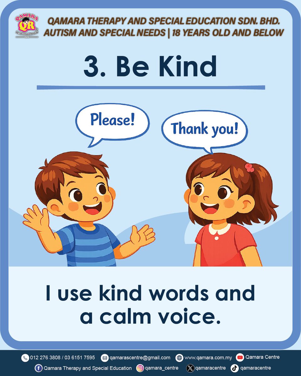 qamaracentre's tweet image. Hi parents! 👋
Learning to make friends starts with a simple “hi” 😊
Small steps like this help build confidence and social skills 💛
#AutismSupport #QamaraTherapyAndSpecialEducation #ParentingTips #SocialSkills #QamaraCentre