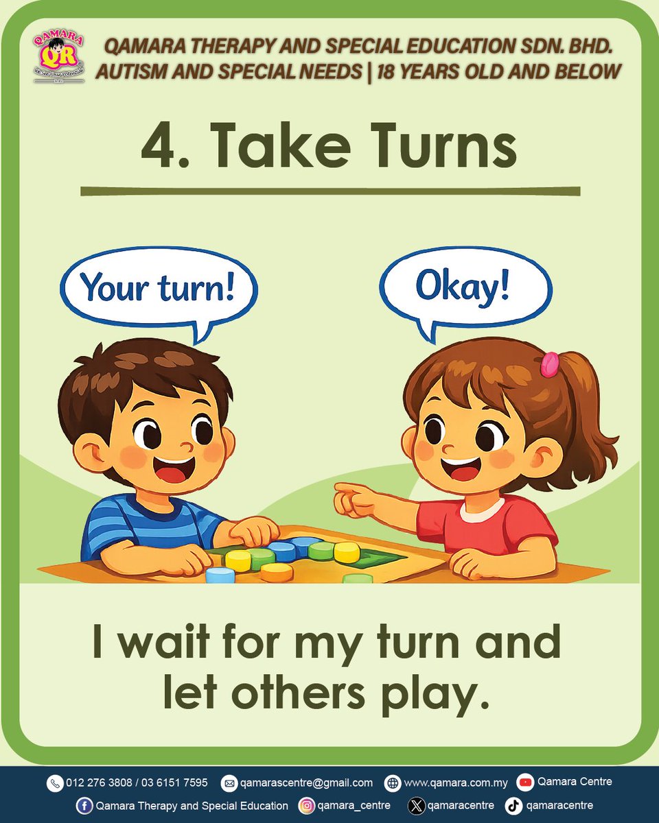 qamaracentre's tweet image. Hi parents! 👋
Learning to make friends starts with a simple “hi” 😊
Small steps like this help build confidence and social skills 💛
#AutismSupport #QamaraTherapyAndSpecialEducation #ParentingTips #SocialSkills #QamaraCentre