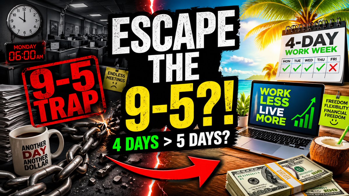 BombatoPodcast's tweet image. In this episode, we debate whether the traditional 9–5 grind is still worth it, what skills could help you break free from it, and if a 4-day work week is really the future of work. Would you choose more freedom or stick with 5 days?

#EscapeThe9to5 #4DayWorkWeek #SideHustle