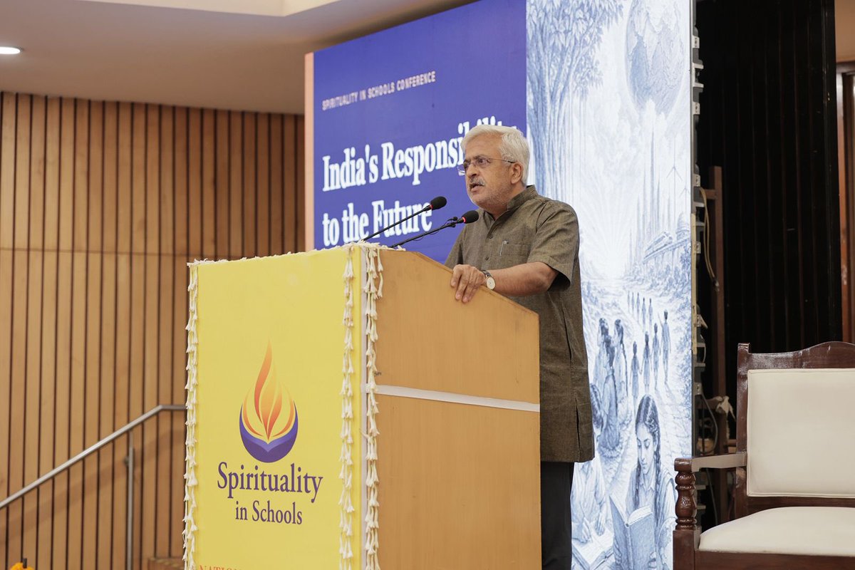 drrbalu's tweet photo. We are raising a generation that can crack entrance exams but cannot sit quietly with themselves for ten minutes.
At the Spirituality in Schools Conference, I spoke of three crises our children are inheriting: ecological, inequity, and the crisis of the SELF. https://t.co/pFK14jJ4qQ