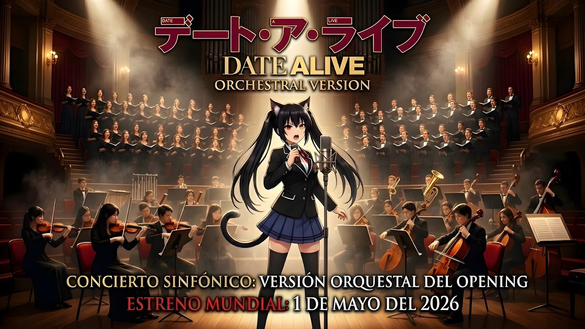 Zero_hyper_'s tweet image. ¡La elegancia llega a Date A Live! 🎻 
Les comparto la propaganda oficial para la Versión Orquesta del primer opening de Date A Live.Una reedición épica y majestuosa que no querrán perderse. 
¡Muy pronto! 
✅Seguir
RT🔃 
Comparte📢 
#DateALive #Orchestra #Cover #Estreno #Music