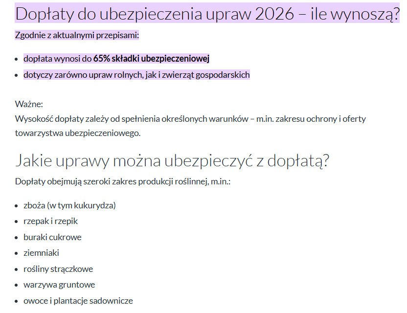 BrunowskiBruno's tweet photo. @CzarnekP Rolnicy muszą się ubezpieczać, jeśli biorą dopłaty. Ubezpieczenie musi obejmować co najmniej 50% upraw. Przymrozki są w pakiecie obowiązkowym.
Do polisy można uzyskać 65% dopłaty. https://t.co/VEpevlN4Ad