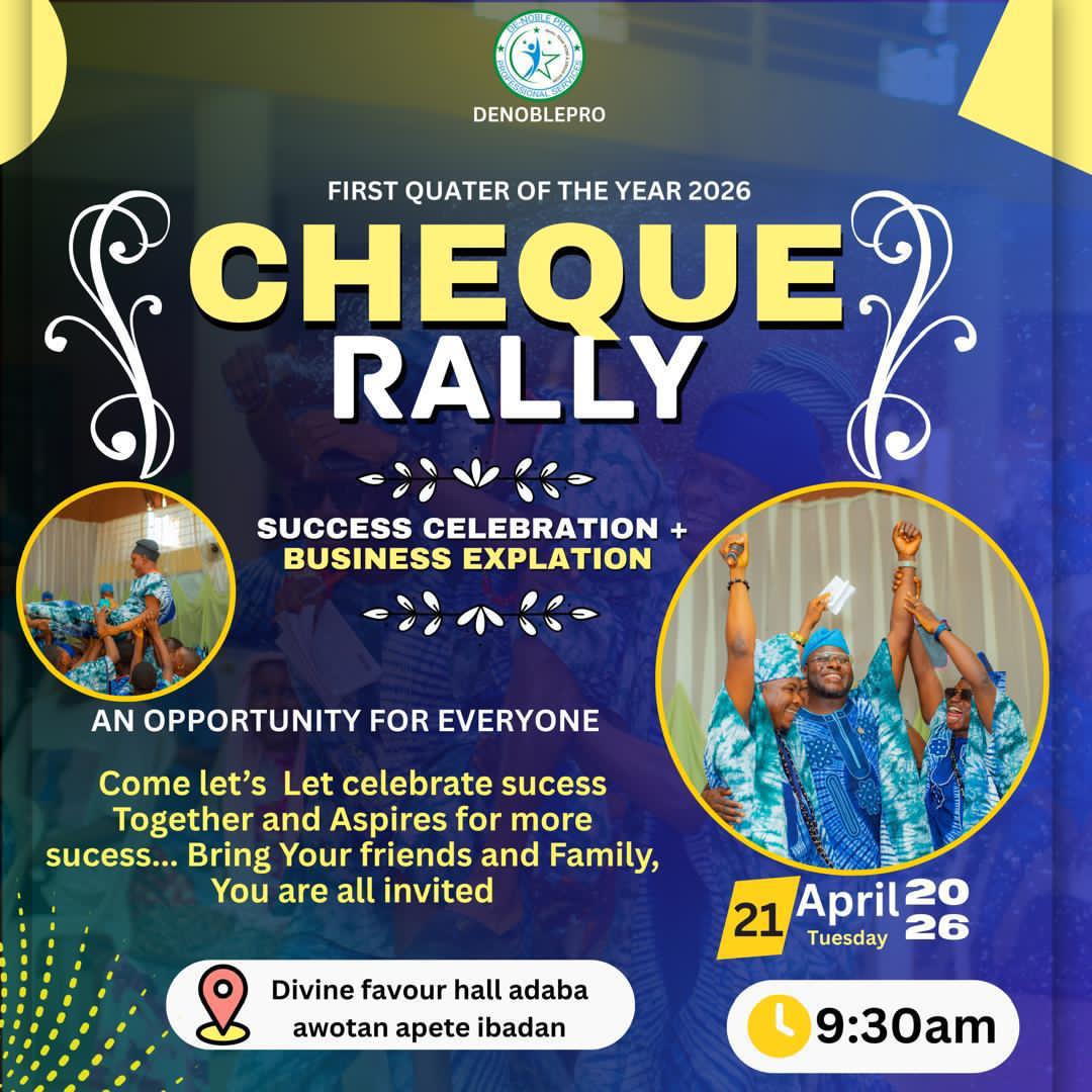 Denoblepro's tweet photo. The First Quarter Of The Year 2026
Cheque Rally Was Fantabulous and Fantastic 😍 
#denoblepro #networkmarketing #chequerally #learningdidgitalskills https://t.co/s1TQkUdZwJ