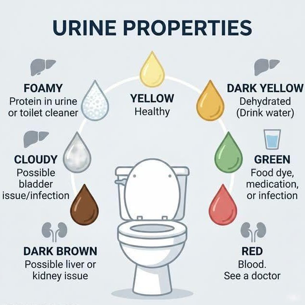 health_manual's tweet image. 🩺 What Your Urine Color Might Tell You
 (Always consult a healthcare provider for persistent or concerning changes)

⚠️ Context matters: Hydration, diet, meds &amp;amp; symptoms (pain, fever, fatigue) are key. When in doubt — get it checked.

#Urology #HealthTips