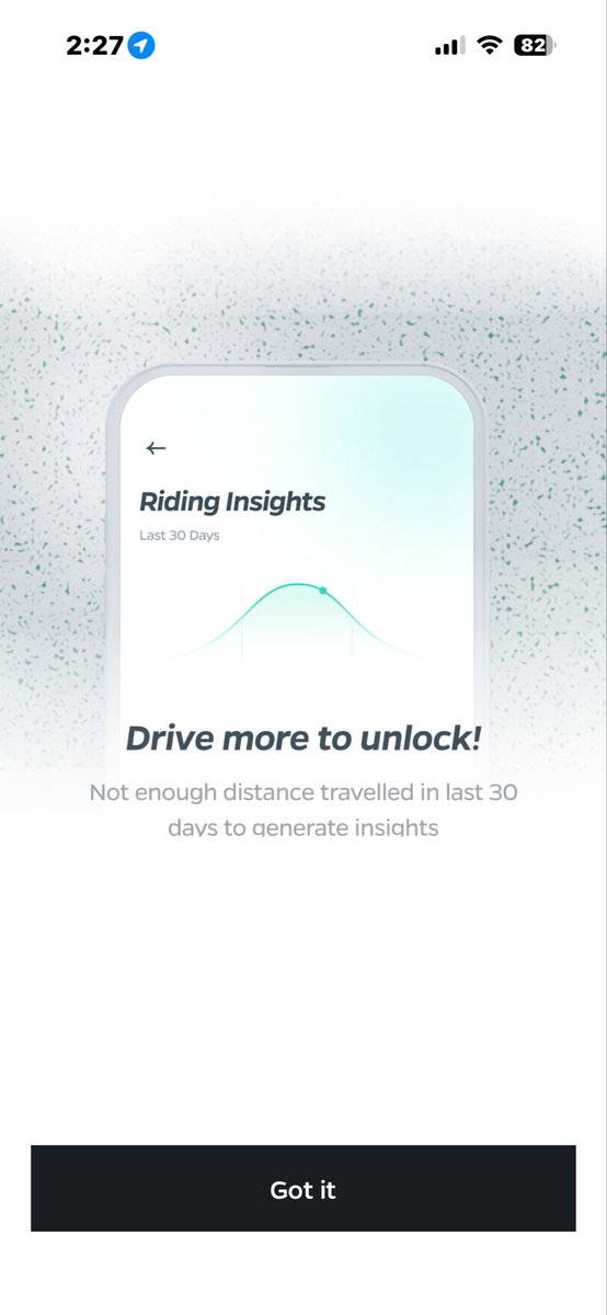 AZAZ_F_SHAIKH's tweet image. @OlaElectric @ola_supports @bhash
Riding Insights not working since 1 year on my S1 X! Even after 100km+ ride, it says "Drive more to unlock."
Tried reinstalling app &amp;amp; rebooting scooter, no luck. Attached video. Please fix this backend sync issue! 🛠️
#OlaElectric #olaS1X #Bug