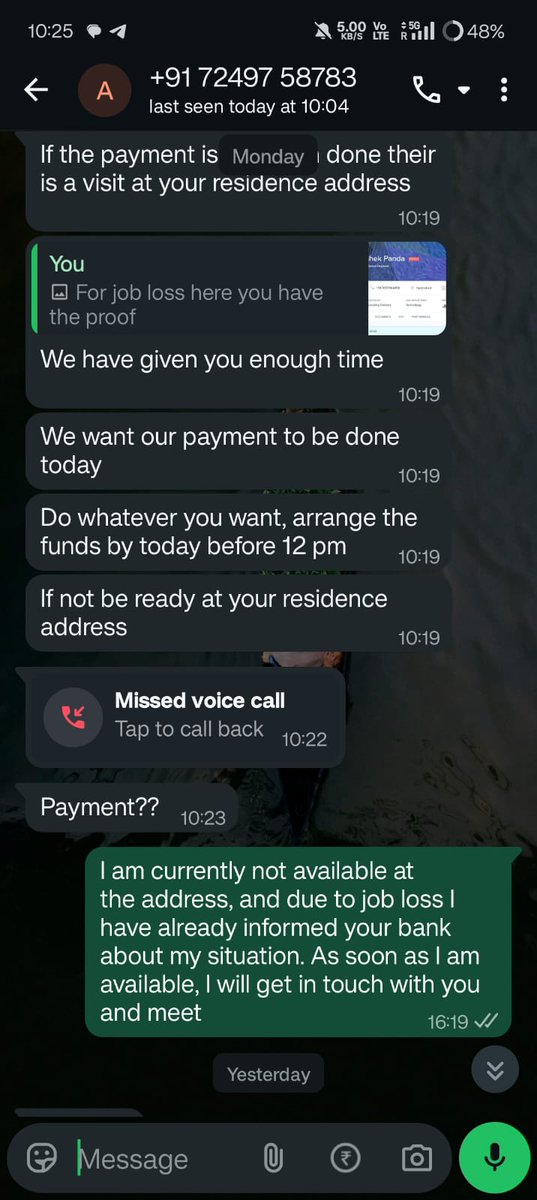 RupeshKuma35192's tweet image. @earlysalar53892 @RBI  Despite multiple emails, agents is continuously harassing me with nonstop daily calls.This is completely unacceptable and against customer rights. Stop this immediately or I will escalate the matter to RBI and legal authorities. #Harassment #CustomerRights"