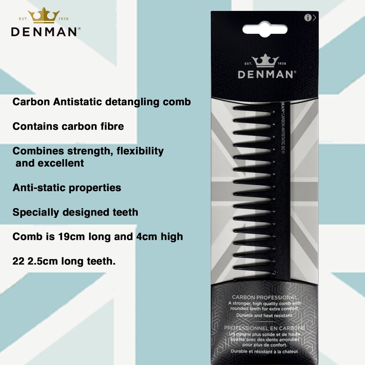 sbsuk's tweet image. Detangle with ease using Denman DC11 Comb.

Carbon fibre design for anti-static control, strength &amp;amp; flexibility—helping reduce breakage, pulling &amp;amp; frizz.

Only £11.95
Shop: sbs-uk.net/denman-dc11-de…

#Denman #Comb #BlackComb #Conditioner #HairCare #Detangling #SalonTools #SBSUK