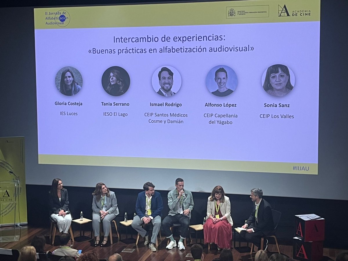 PlatinoEduca's tweet photo. II JORNADAS DE ALFABETIZACIÓN EN LA ACADEMIA DE CINE  @Academiadecine 🎬✨

Distintos docentes hablan de su experiencia con el cine gracias a Platino EDUCA https://t.co/6lmUNeG7NW