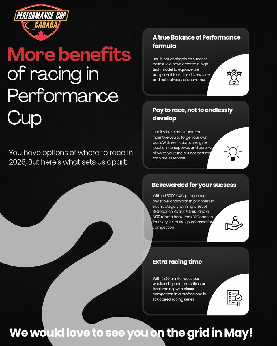 Performance_Cup's tweet image. There's plenty of options to go racing, what makes #pcc different? We make it worthwhile 

A BoP format utilizing more than ballast to equalize 

Race for money and rewards, giving you value for your success

Our staff is paid, not volunteers
#casc @racing_radios #shellbornefuels