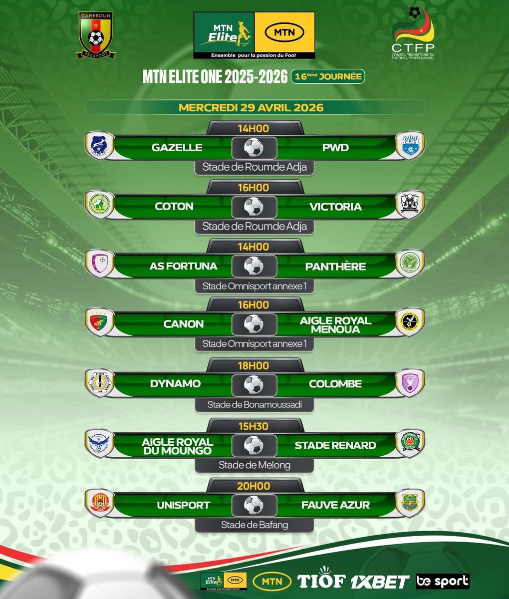 Kosi_foottalk's tweet image. MTN ELITE ONE 

Where will you be watching today?

#fecafoot #eliteone