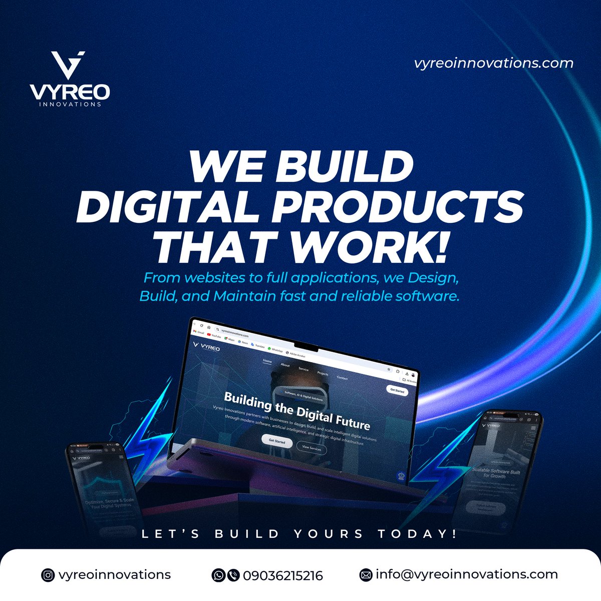 vyreoinnovation's tweet image. From stunning websites to scalable web applications, Vyreo Innovations helps businesses design, build, and maintain software that drives growth.
Ready to build? Let's talk.
📩info@vyreoinnovations.com
#WebDevelopment #SoftwareDevelopment
#Vyreolnnovations #TechForBusiness
