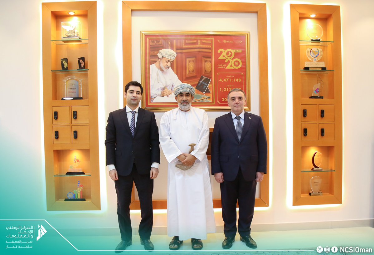 salhaj's tweet image. H.E.Dr.Khalifa CEO of @NCSIOman received #Azerbaijan Amb.
#Statistical &amp;amp; #Data

@UNStats @UN @GCCStat @GCCSG 
@UNESCWA @sesric 
@EU_Eurostat @unicef_aze @AzerbaijanMFA @AzerbaijanPA @azembassyus 
@AzmissionUN @YAP_1992 @UNFPAAzerbaijan 
@COP29_AZ @ali_bakdur 
@nomoreslaves