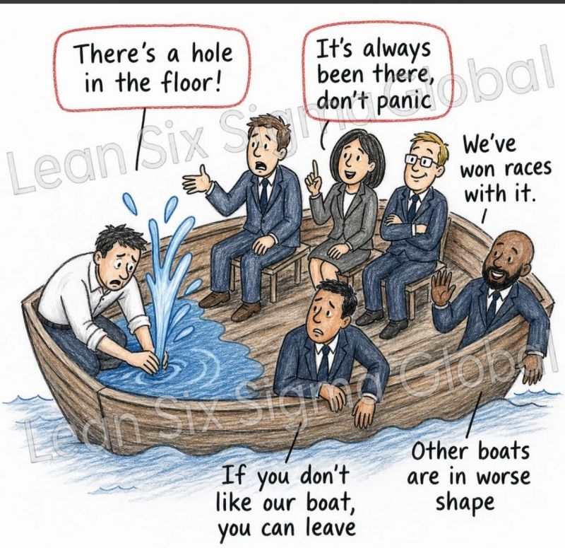 walidelfehri's tweet photo. Leçon de management : l'art de couler en toute sérénité. 🚢
🗣️ "Le trou a toujours été là." 
🏆 "On a déjà gagné avec cette fuite !" 
📉 "Les autres sont en pire état." 
🚪 "Pas content ? Quitte le navire."
Et celui qui écope passe pour le toxique de l'équipe. 🤦‍♂️
#Gouvernance https://t.co/0Wp66KZ8nq