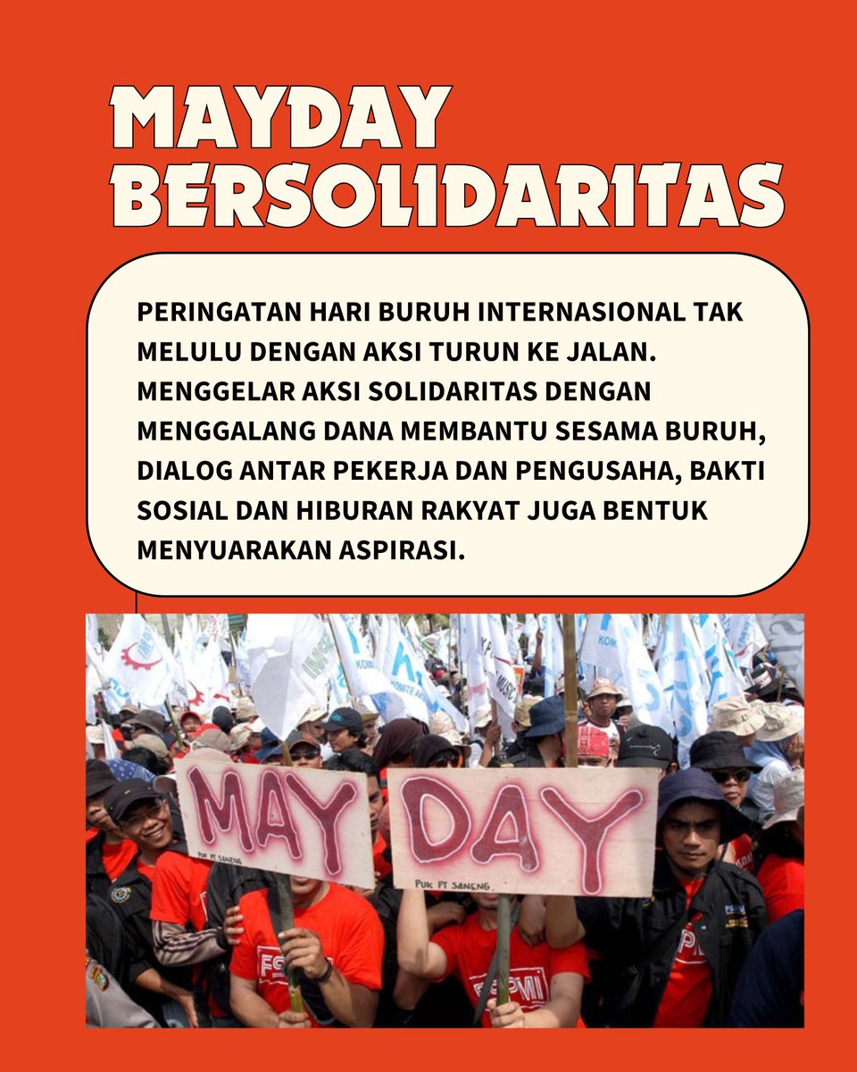 Nah, lebih setuju kalo di hari buruh nanti gak melulu harus demo turun ke jalan. Semoga gaada provokator yg membahayakan. Buruh Tolak Provokasi #MayDayAksiDamai