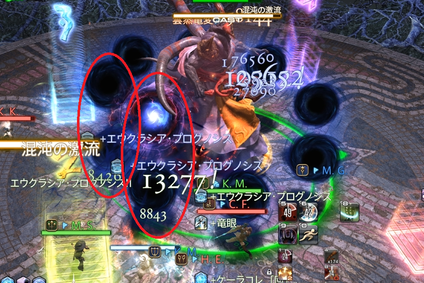 karashi_misoae's tweet photo. 「混沌の激流の大玉を探すのが苦手です」て言ったら
「最初の1,2発目（球が縦に2個並んでるところ）が大きくなります」
って教えていただいて「なるほどーーー！」って膝をポンとした。
気が付かなかった…ｗ
その後安定しました
PTの踊り子さん、ありがとおお！
#今日のエオ活 https://t.co/NF2WOJyB8W