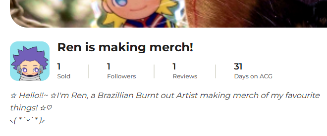 so i havent posted much about my shop on <a href="/ACGGoods/">ACGGoods</a>, cuz i want to have new material so it feels like a proper shop reopening(? if that makes sense?)

so i opened the site to update some info, and.. i have made a sale?! and it got a review already??! crazy, thank you so much!
🥺🫶