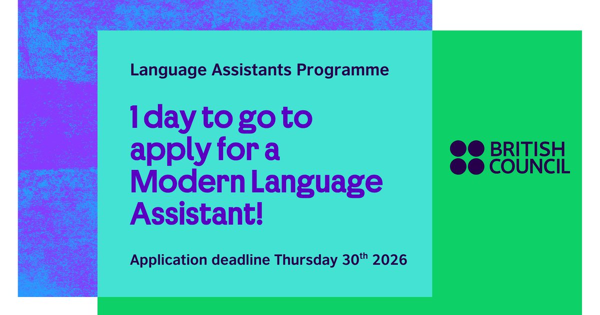 Languageasst's tweet photo. 🧑‍🏫Applications to host a Modern Language Assistant at your school, college or university close tomorrow!

👉Apply now via our website https://t.co/qAAWrLC9NA https://t.co/rSMz2LIPEA